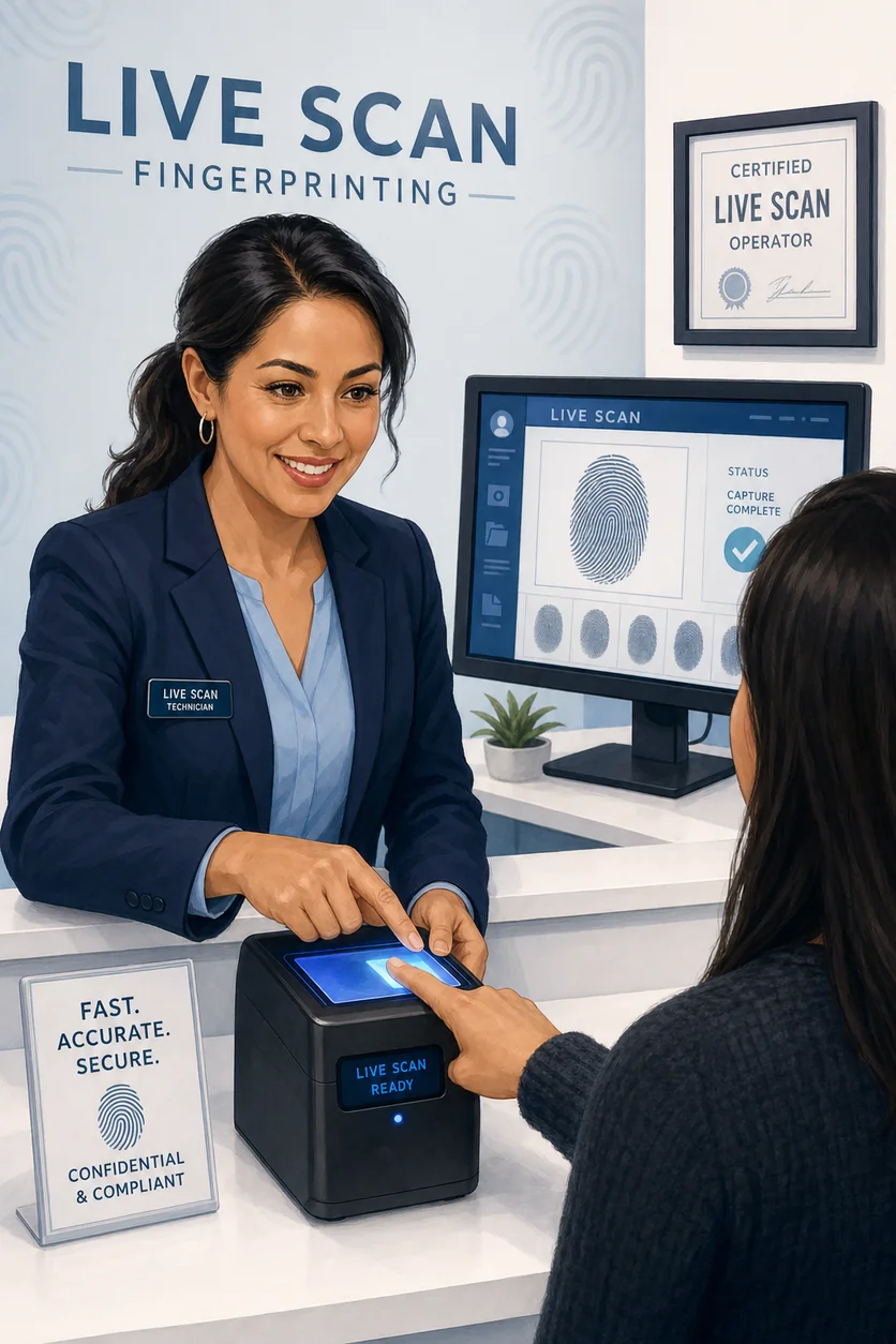 Live Scan fingerprinting service illustration