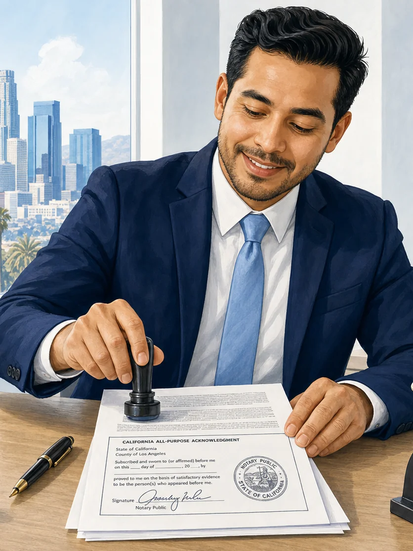 Mobile notary appointment illustration
