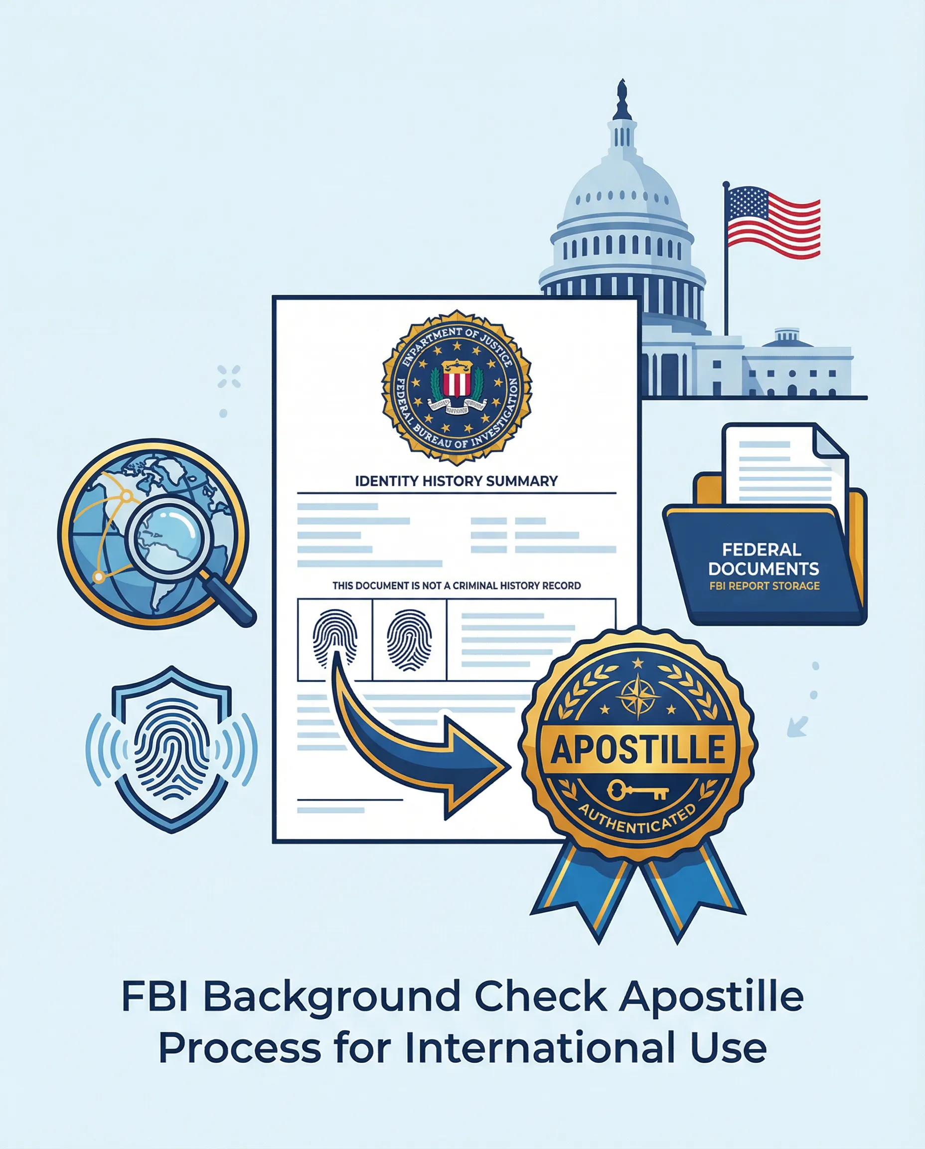 FBI background check prepared for federal apostille in Los Angeles